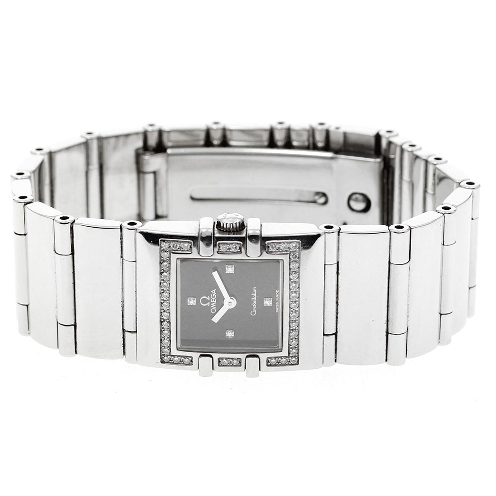 OMEGA Constellation 4P diamond bezel black Dial Quartz Ladies Watch_957103