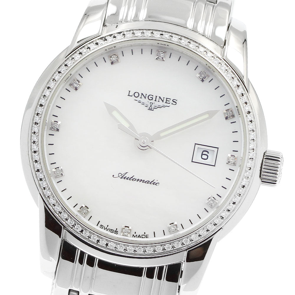 LONGINES Saintimier L2.563.0.87.6 Diamond bezel 12P White shell Dial Automatic Ladies Watch_957104