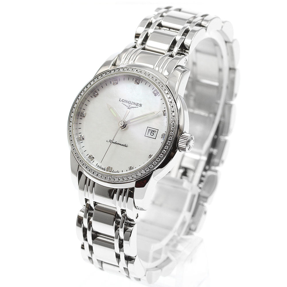 LONGINES Saintimier L2.563.0.87.6 Diamond bezel 12P White shell Dial Automatic Ladies Watch_957104