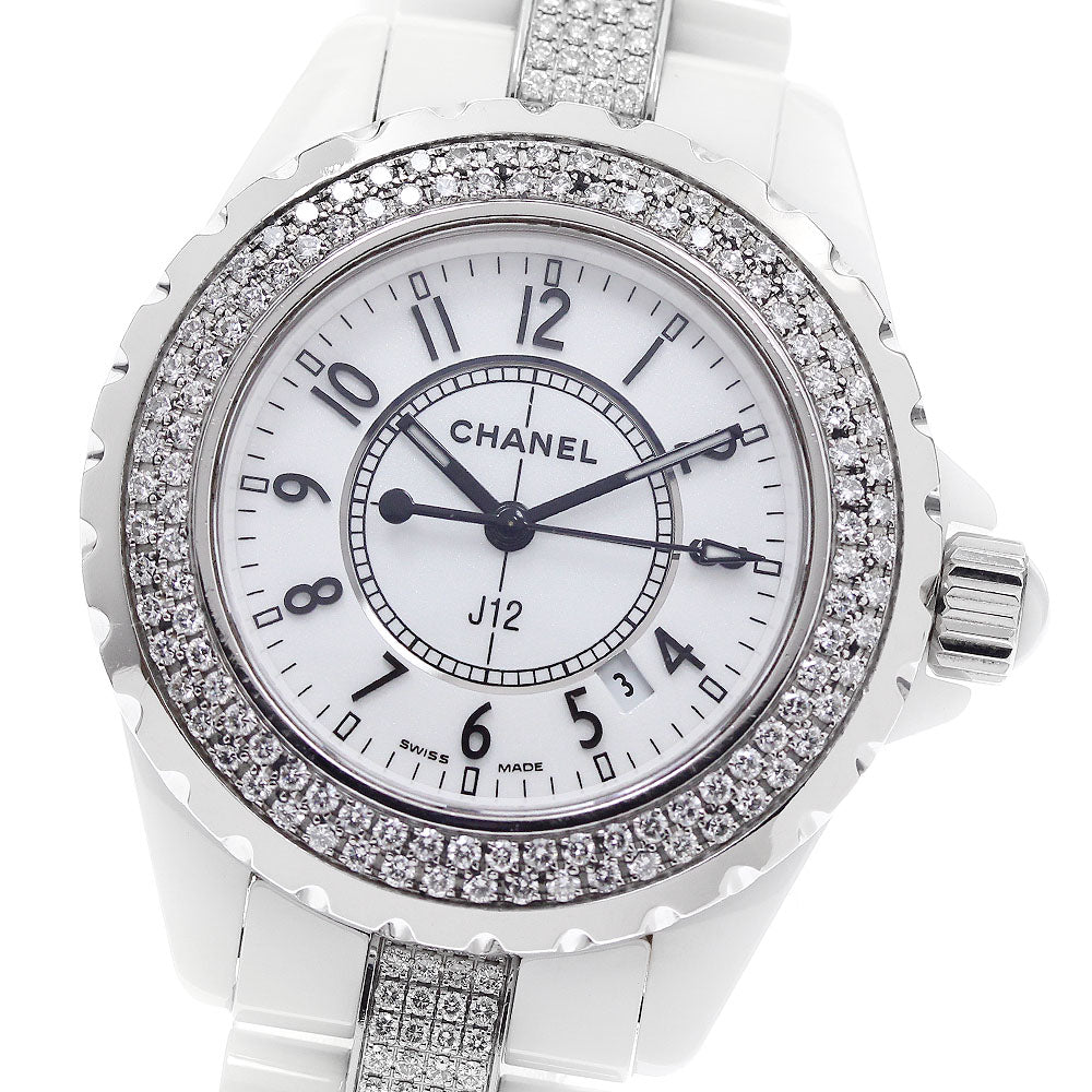 CHANEL J12 H1420 Diamond Bezel Bracelet white Dial Quartz Ladies Watch_957105