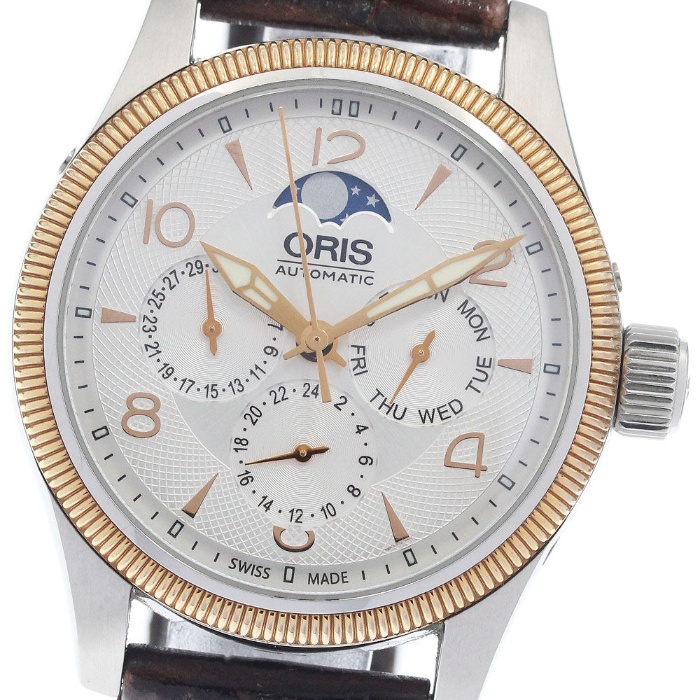 ORIS Big Crown Complication 7678-43 Moon Phase Day Date Silver Dial Automatic Men's Watch_957178