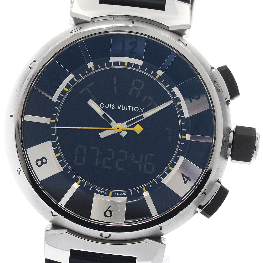 LOUIS VUITTON Tambour in black Q118F Black / Silver Dial QZ Men's Watch_957183