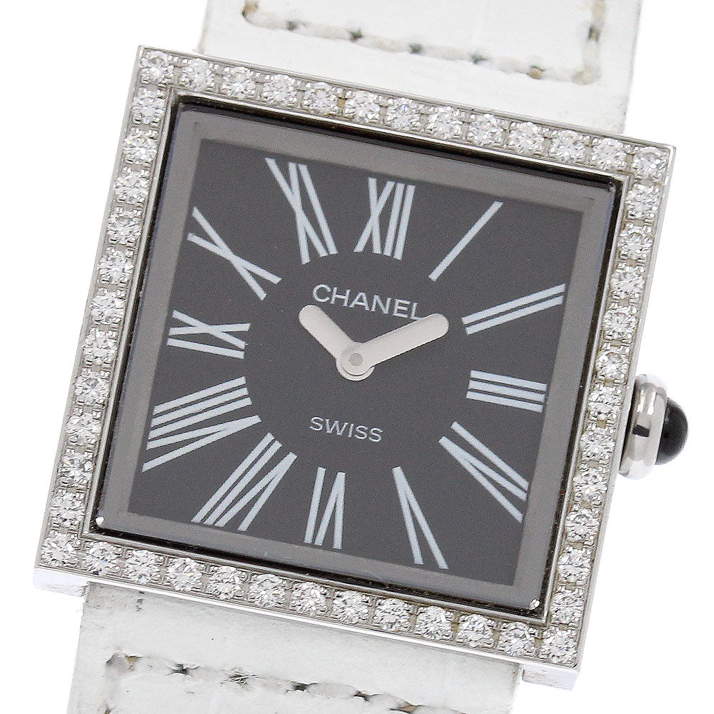 CHANEL Mademoiselle H0875 Diamond Bezel black Dial Quartz Ladies Watch_957214