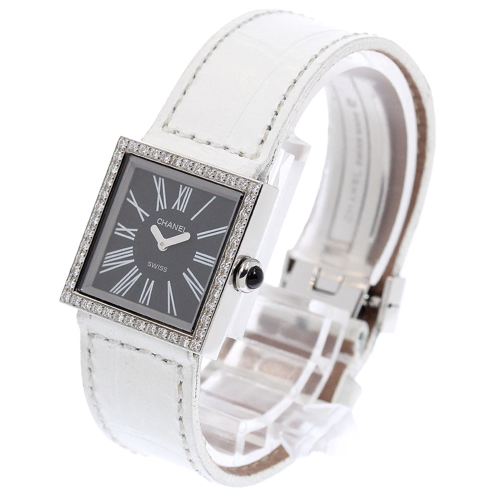 CHANEL Mademoiselle H0875 Diamond Bezel black Dial Quartz Ladies Watch_957214