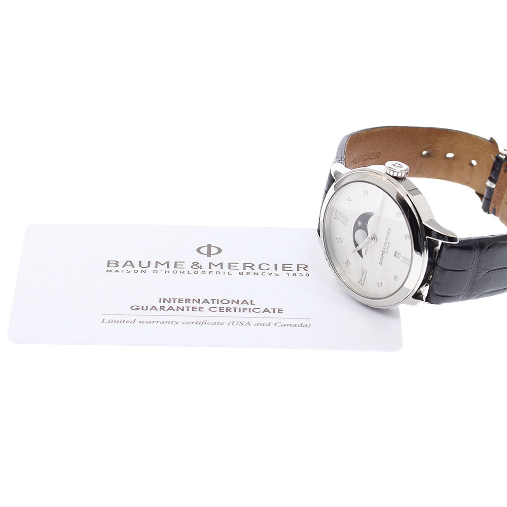 Baume & Mercier Classima MOA10329 8P diamond moon phase Silver Dial Quartz Ladies Watch_957233