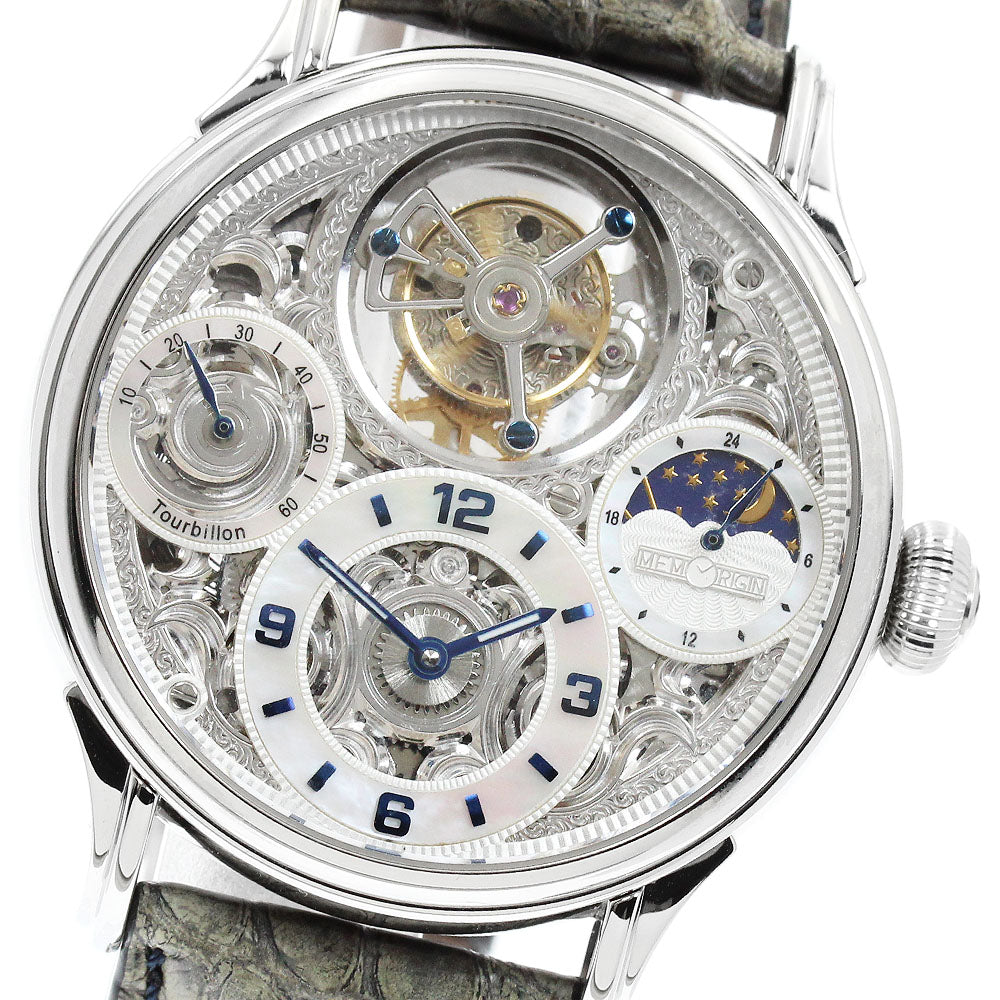 MEMORIGIN Starlit Legend MO1231 Tourbillon Skeleton / white shell Dial Hand Winding Men's Watch_957257