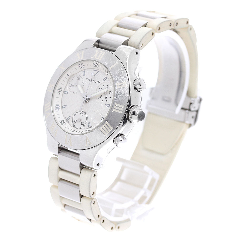 CARTIER CHRONOSCAPH W10184U2 Date Silver Dial Quartz Men's Watch_957372