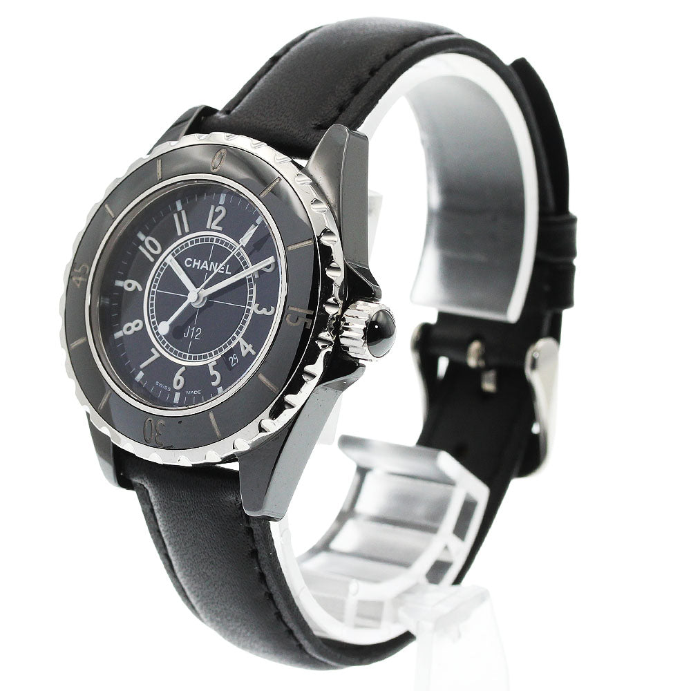 CHANEL J12 H0680 Black ceramic date black Dial Quartz Ladies Watch_957512