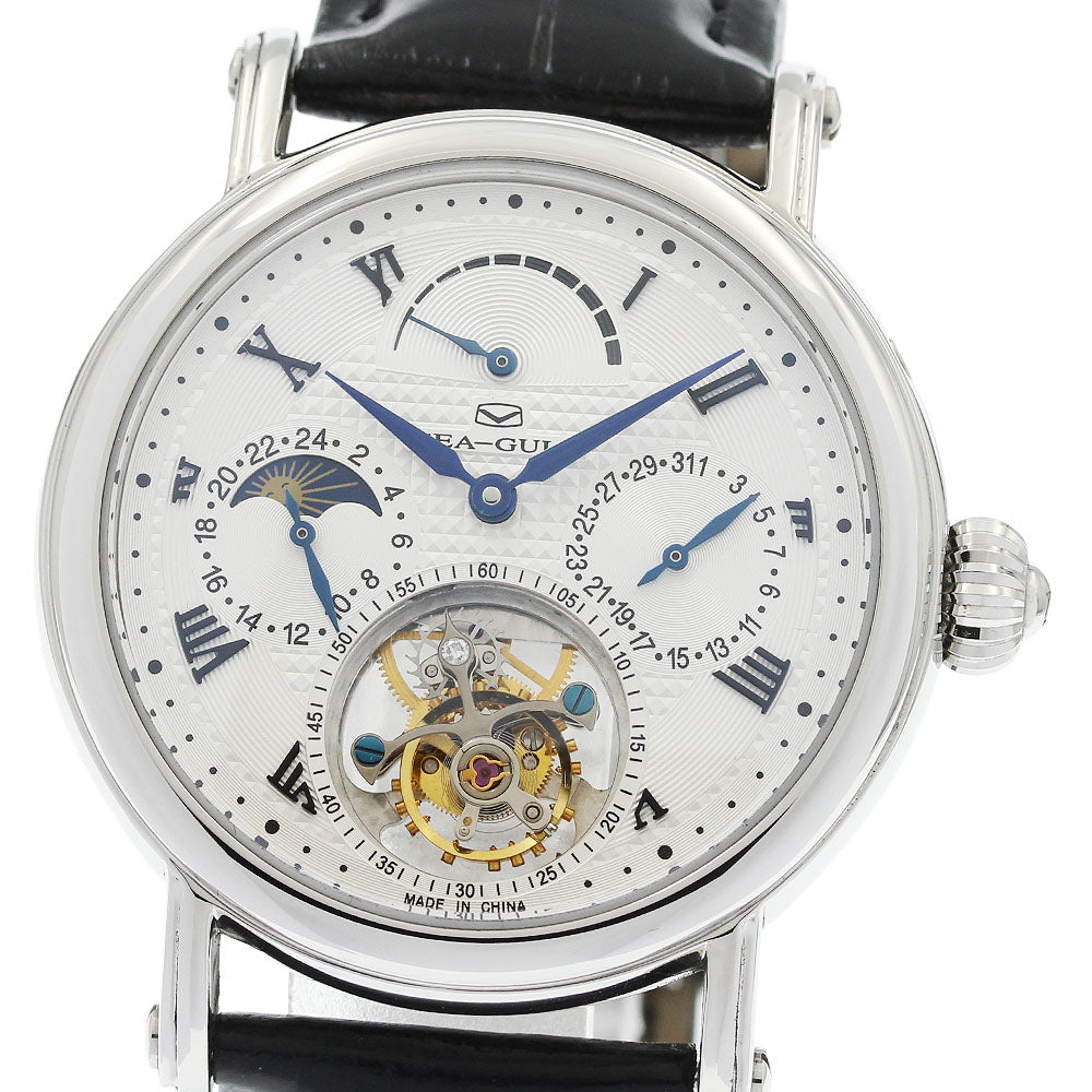SEA-GULL Complication Series 818.11.8836 Tourbillon Date Silver Dial Hand Winding Men's Watch_957524
