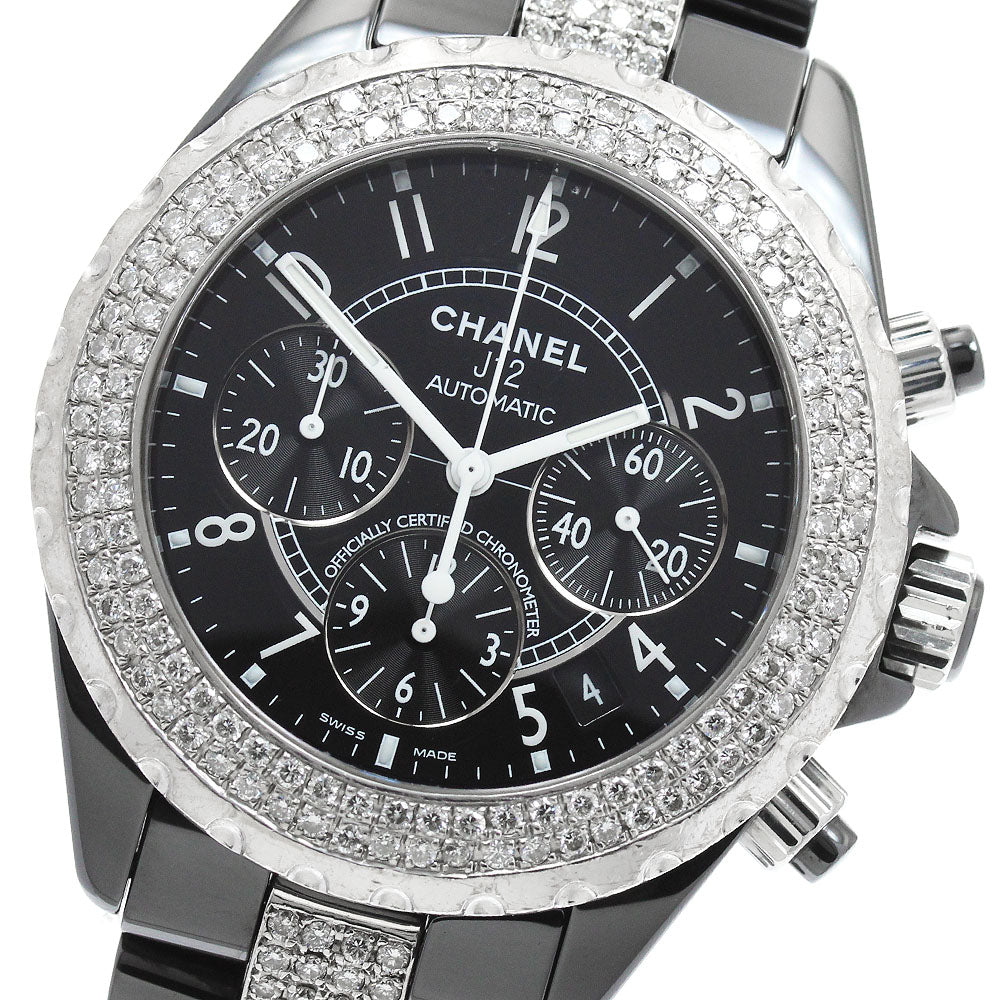CHANEL J12 41MM H0940 Black ceramic aftermarket diamond chronograph black Dial Automatic Men's Watch_957538