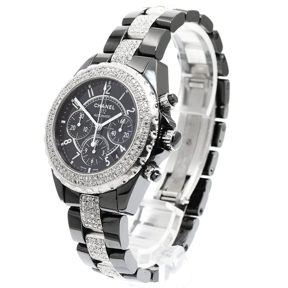 CHANEL J12 41MM H0940 Black ceramic aftermarket diamond chronograph black Dial Automatic Men's Watch_957538