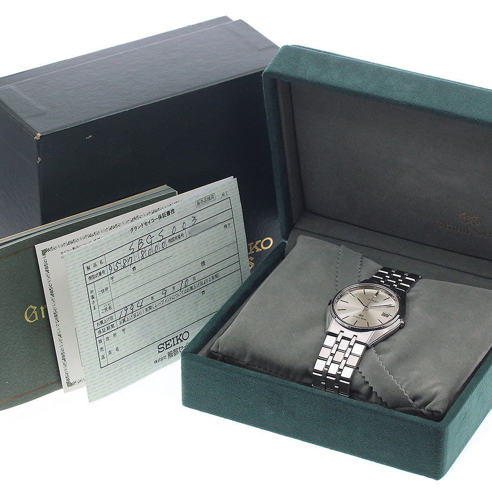 SEIKO Grand Seiko SBGS003/9587-8000 Date Silver Dial Quartz Men's Watch_957632