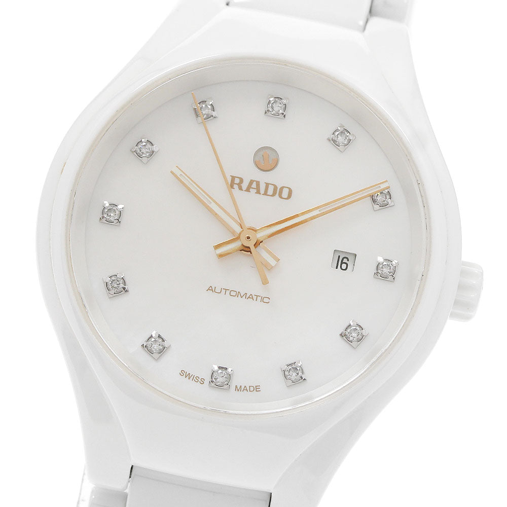 RADO True R27244902/561.0244.3 12-diamond date display with white mother-of-pearl dial White shell Dial Automatic Ladies Watch_957688