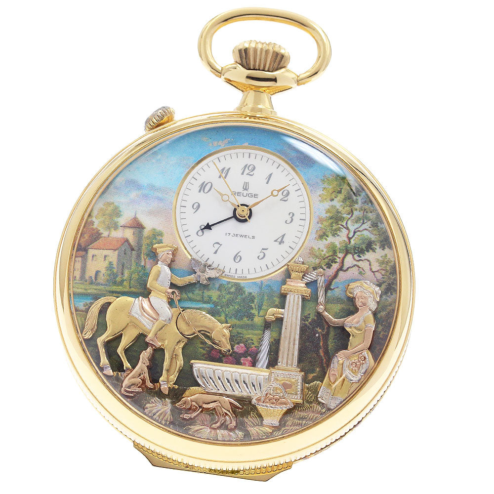 REUGE Pocket Watch Musical Alarm Dial Hand Winding Men's_957689