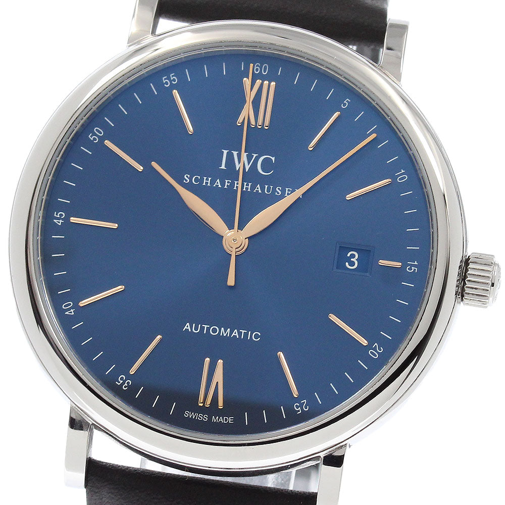 IWC SCHAFFHAUSEN Portofino IW356523 Date Navy Dial Automatic Men's Watch_957691