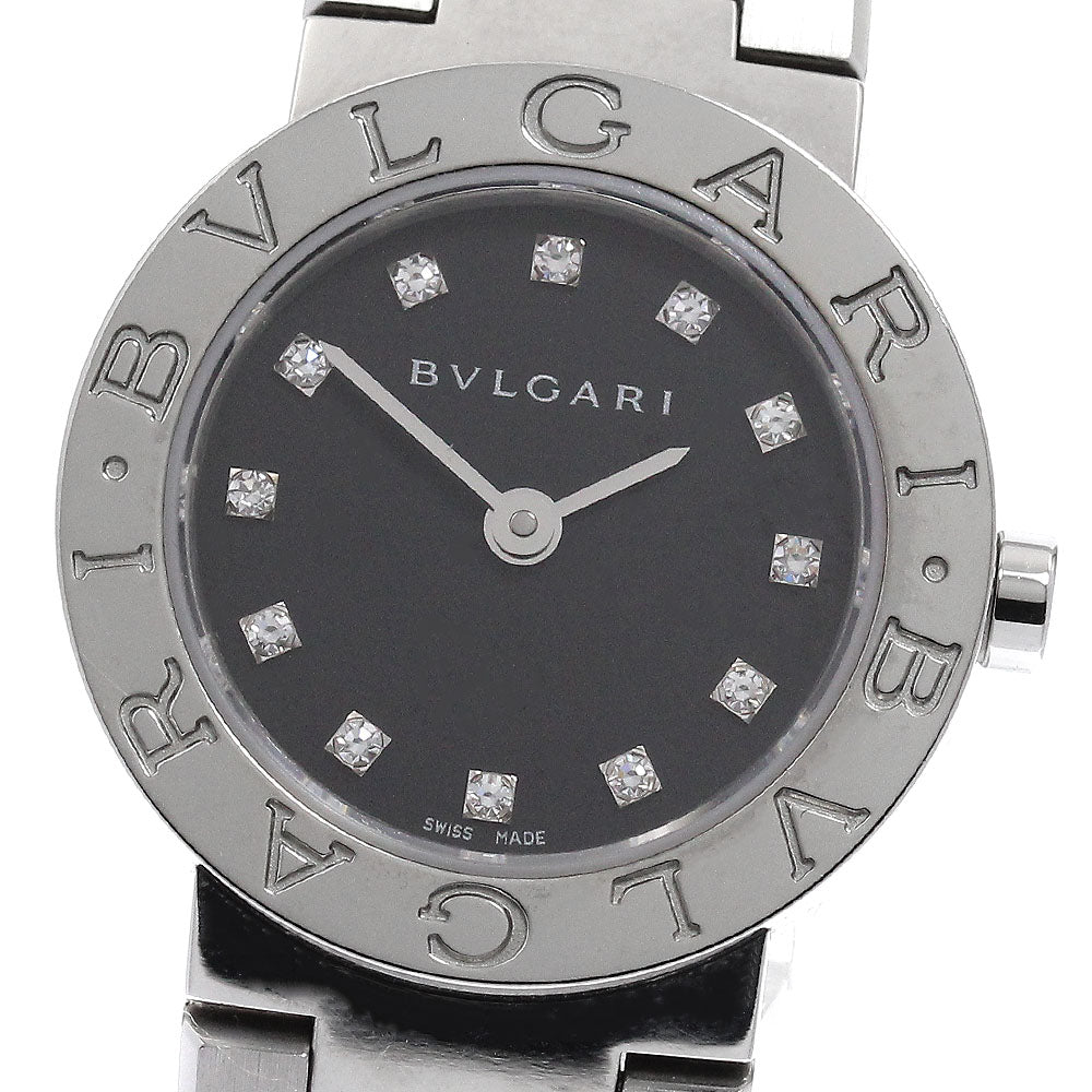 BVLGARI BVLGARIBVLGARI BB23SS 12P diamond black Dial Quartz Ladies Watch_957700