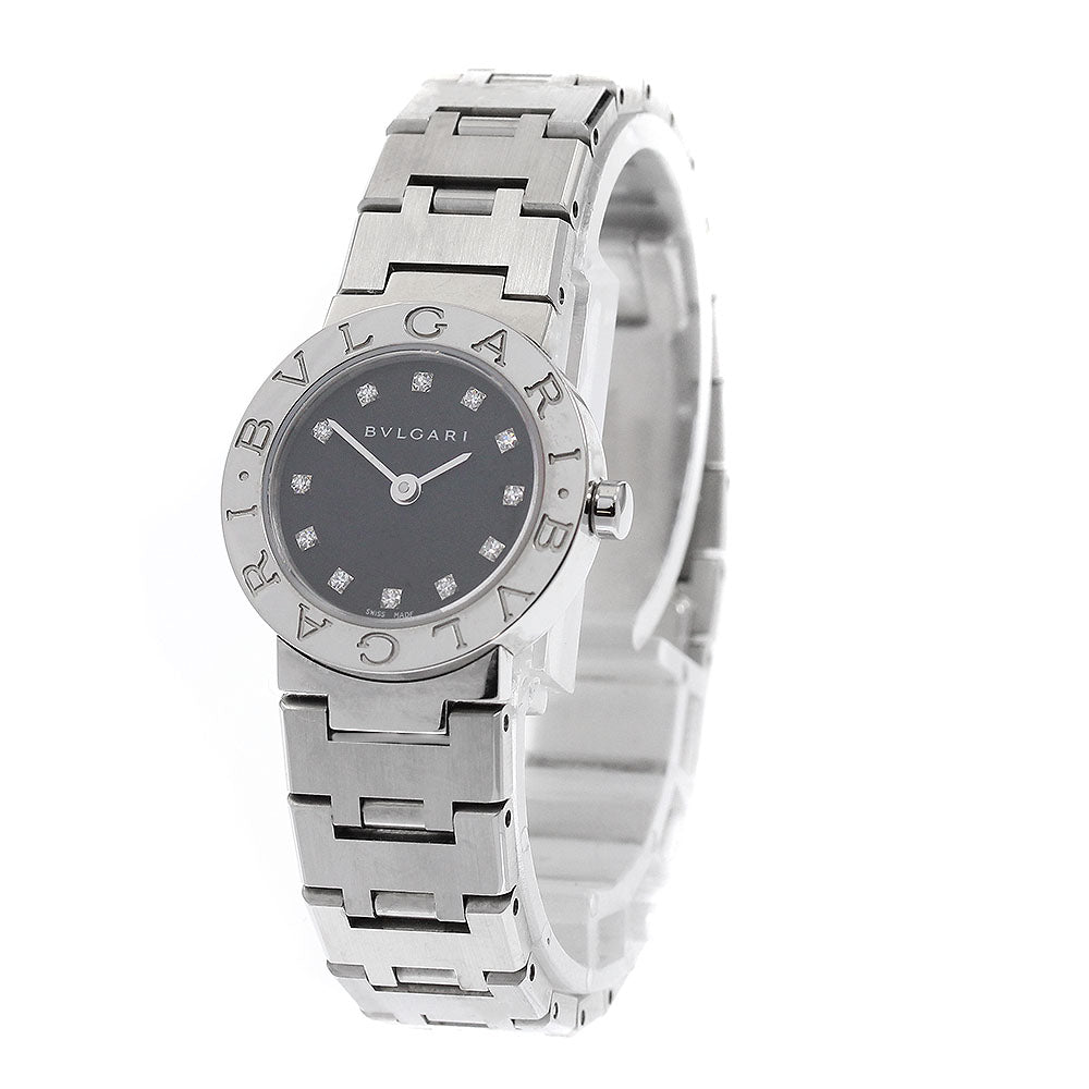 BVLGARI BVLGARIBVLGARI BB23SS 12P diamond black Dial Quartz Ladies Watch_957700