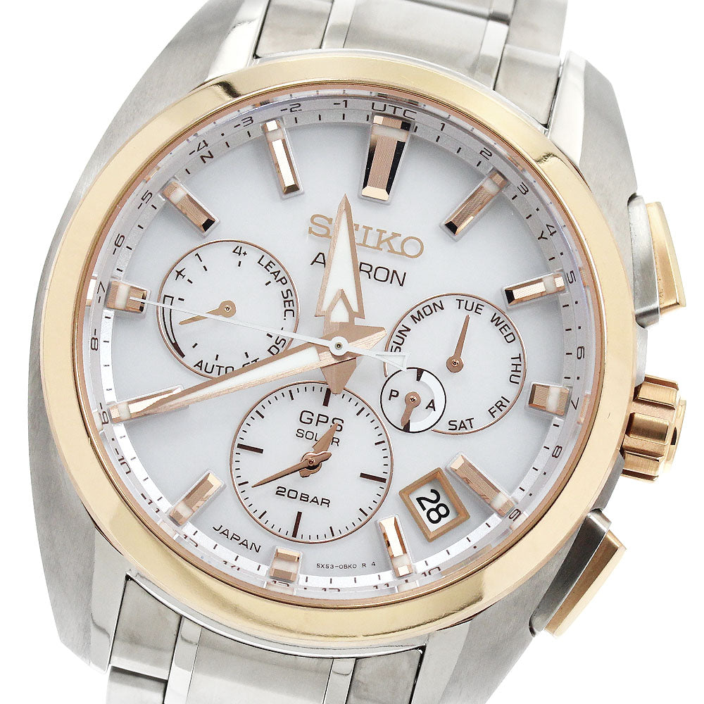 SEIKO Astron SBXC104/5X53-0AV0 GPS white Dial Solar Powered Radio Men's_957707