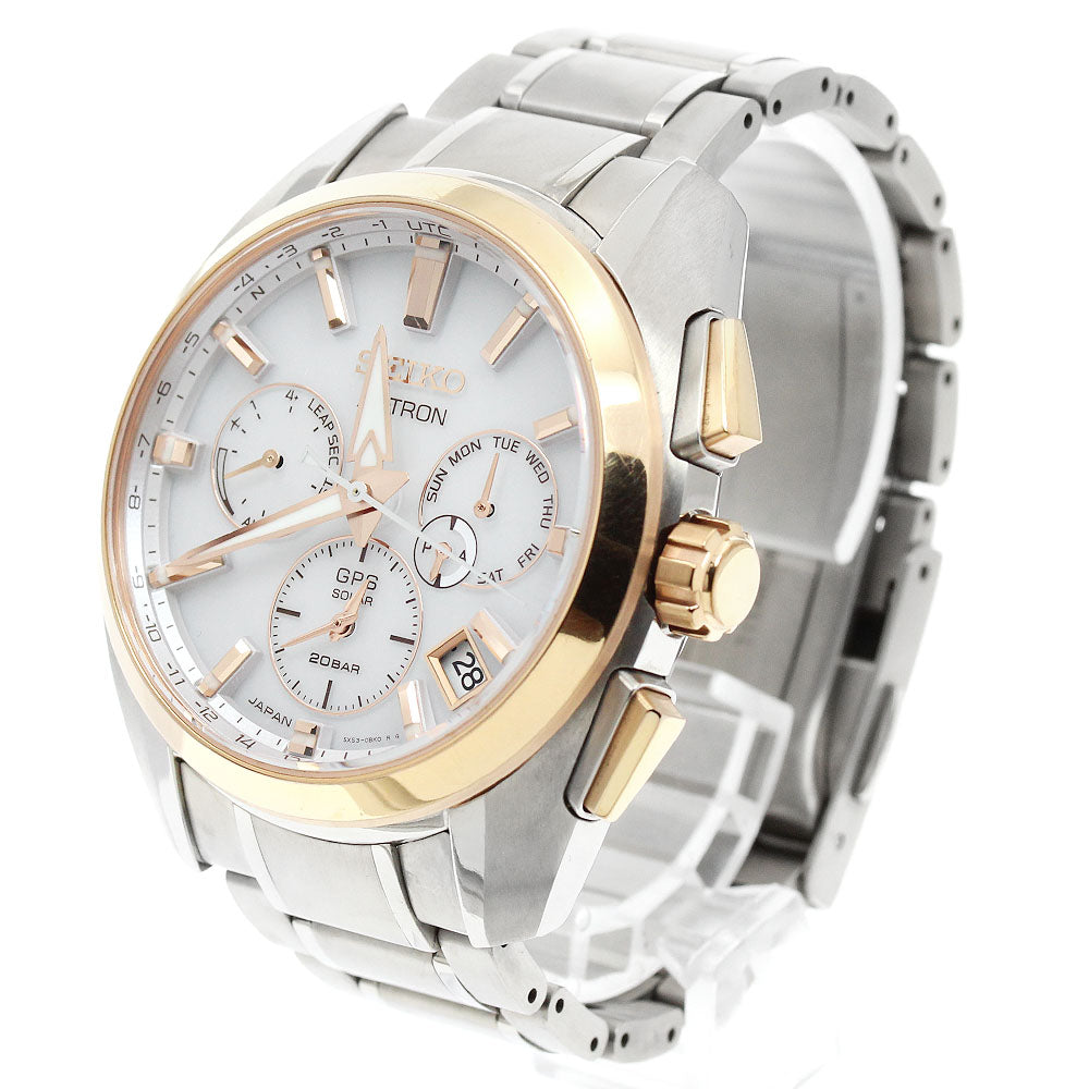 SEIKO Astron SBXC104/5X53-0AV0 GPS white Dial Solar Powered Radio Men's_957707