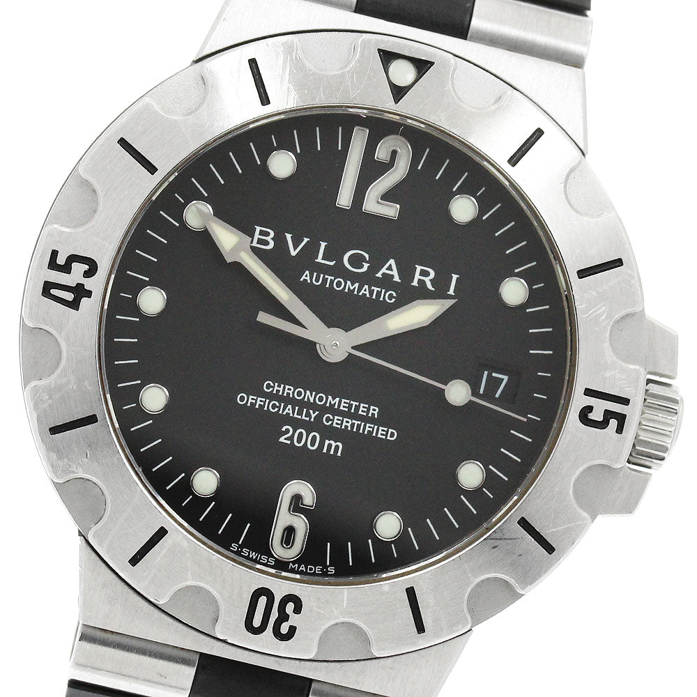 BVLGARI Diagono Scuba SD38S Date black Dial Automatic Men's Watch_957708