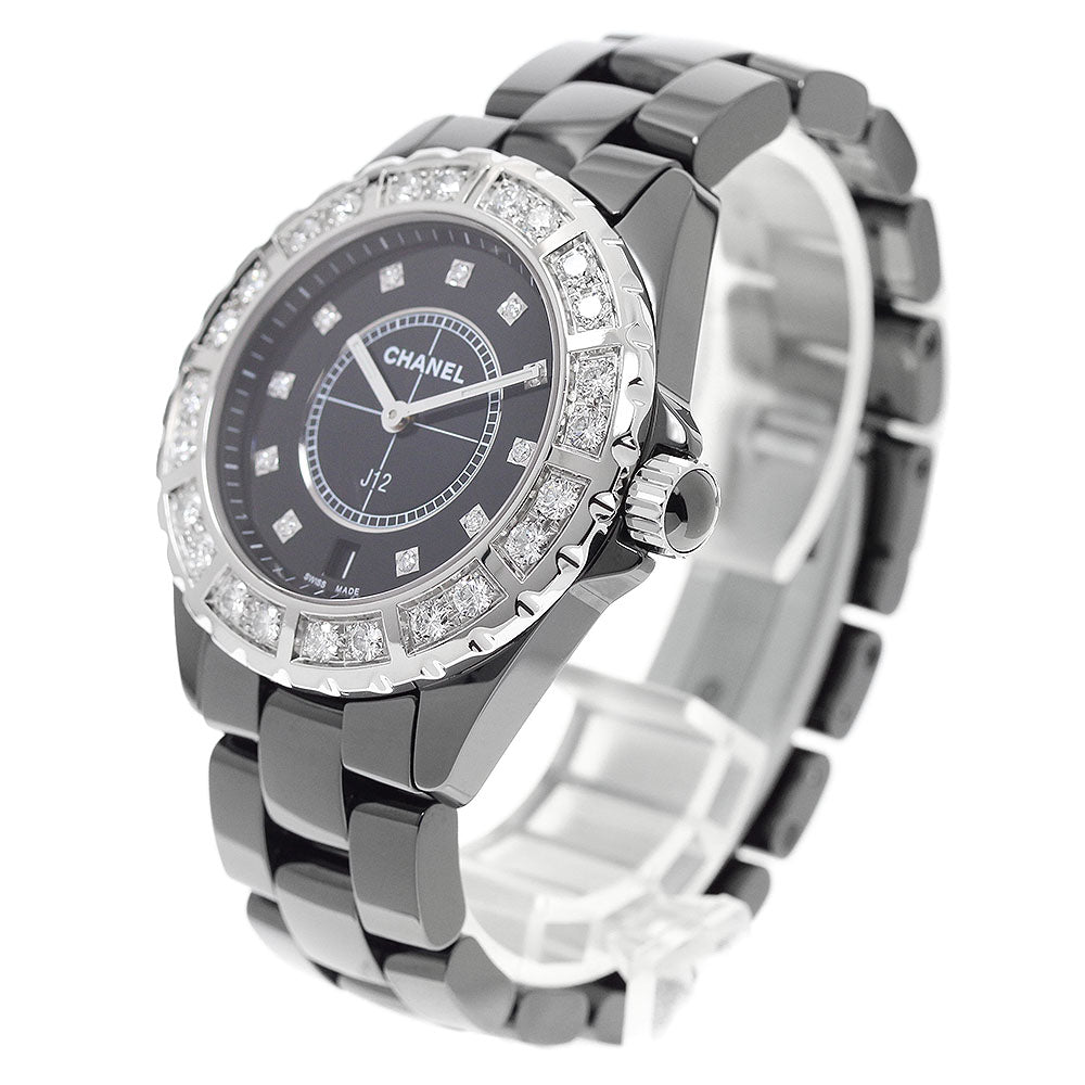 CHANEL J12 H2428 Black ceramic diamond bezel black Dial Quartz Men's_957755