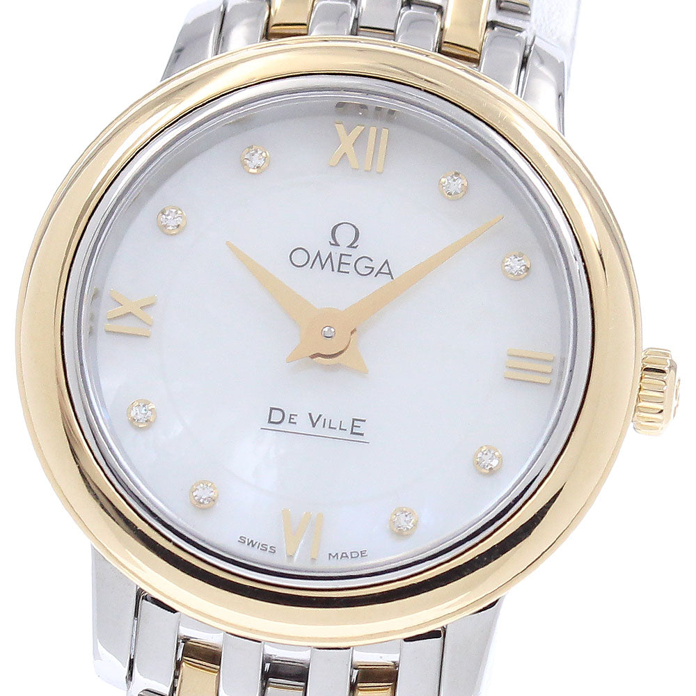 OMEGA De Ville Prestige 424.20.24.60.55.001 8P diamond White shell Dial Quartz Ladies Watch_957834