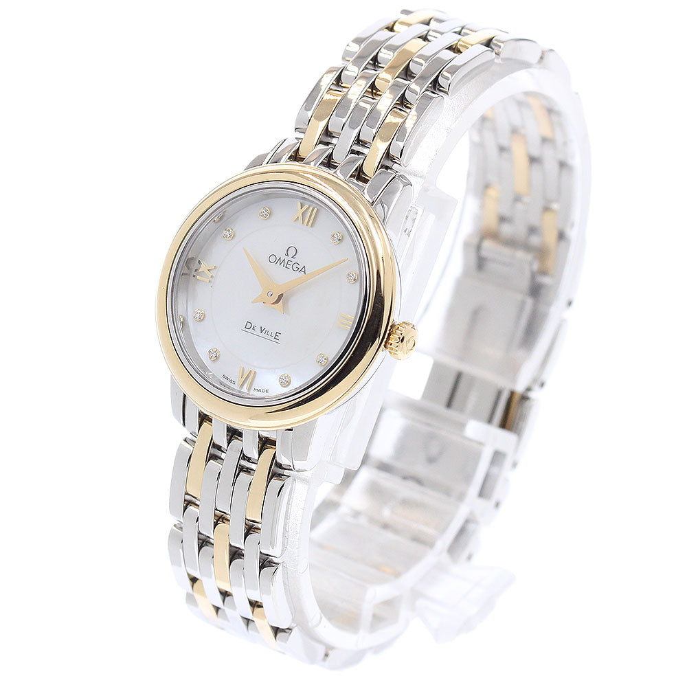 OMEGA De Ville Prestige 424.20.24.60.55.001 8P diamond White shell Dial Quartz Ladies Watch_957834