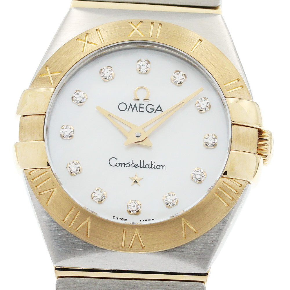 OMEGA Constellation Blush 123.20.24.60.55.002 YG2 tone 12P diamond White shell Dial Quartz Ladies Watch_957836