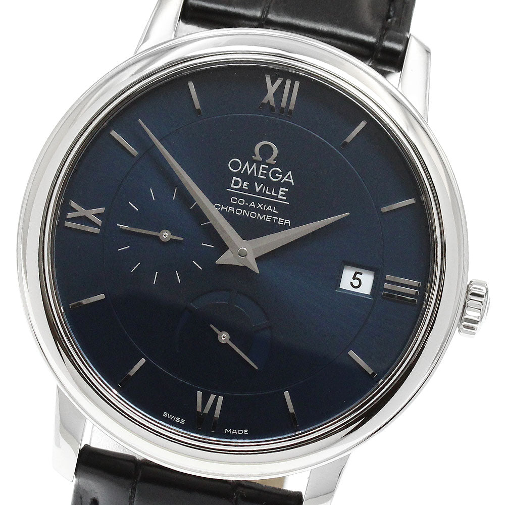 OMEGA De Ville Prestige 424.13.40.21.03.001 Power reserve date Navy Dial Automatic Men's Watch_957840