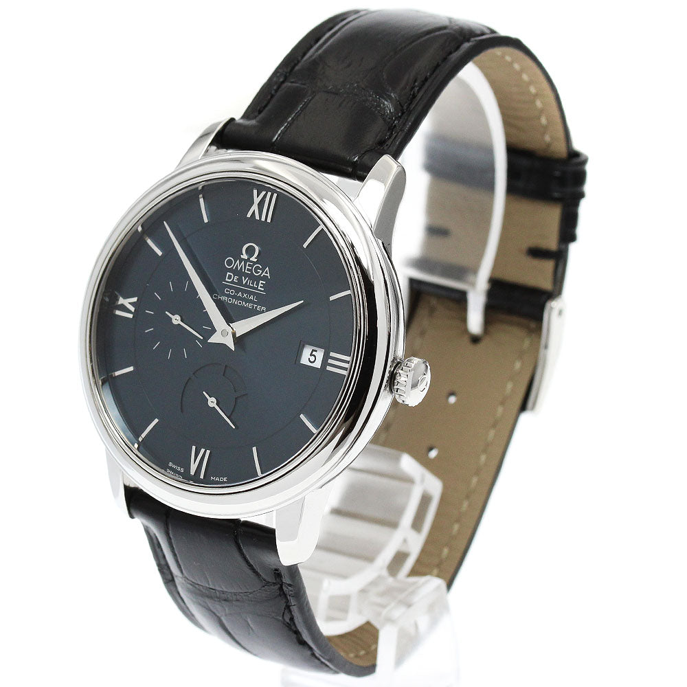 OMEGA De Ville Prestige 424.13.40.21.03.001 Power reserve date Navy Dial Automatic Men's Watch_957840