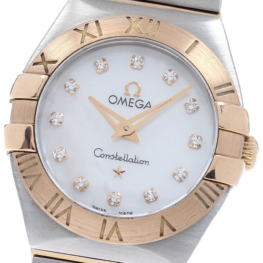 OMEGA Constellation Blush 123.20.24.60.55.001 12P diamond White shell Dial Quartz Ladies Watch_957850