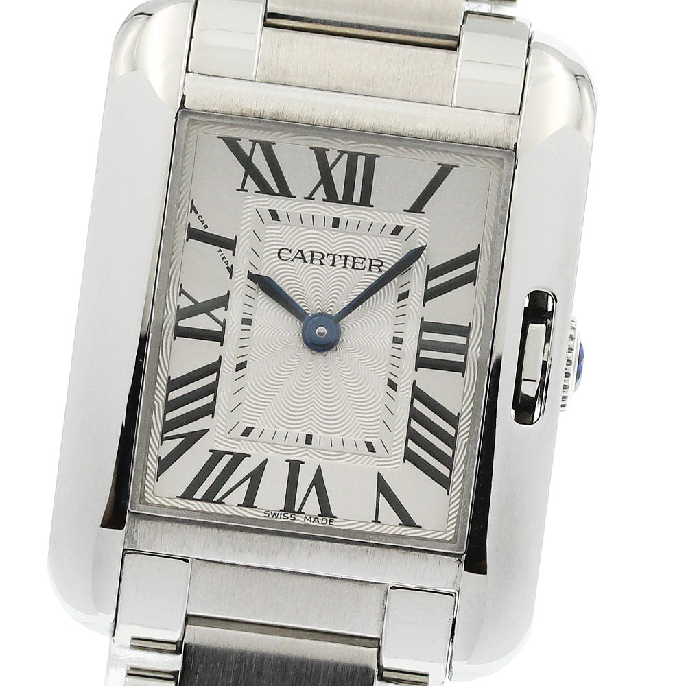 CARTIER Tank Anglaze SM W5310022 Silver Dial Quartz Ladies Watch_957856