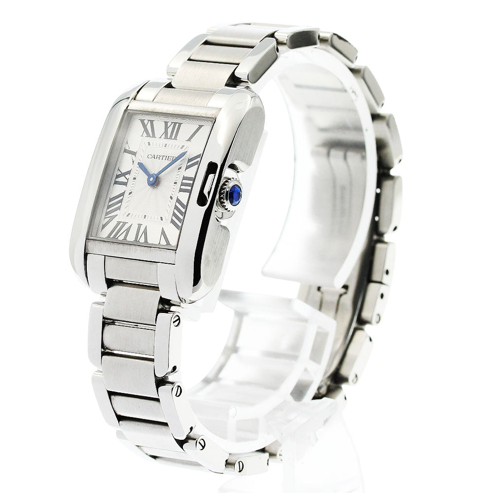 CARTIER Tank Anglaze SM W5310022 Silver Dial Quartz Ladies Watch_957856