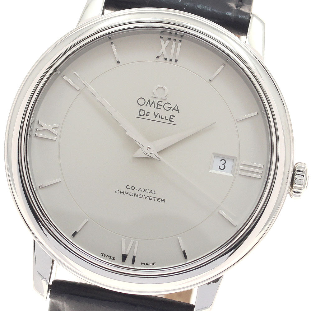 OMEGA De Ville Prestige Coaxial 424.13.40.20.02.001 Date Silver Dial Automatic Men's Watch_957863