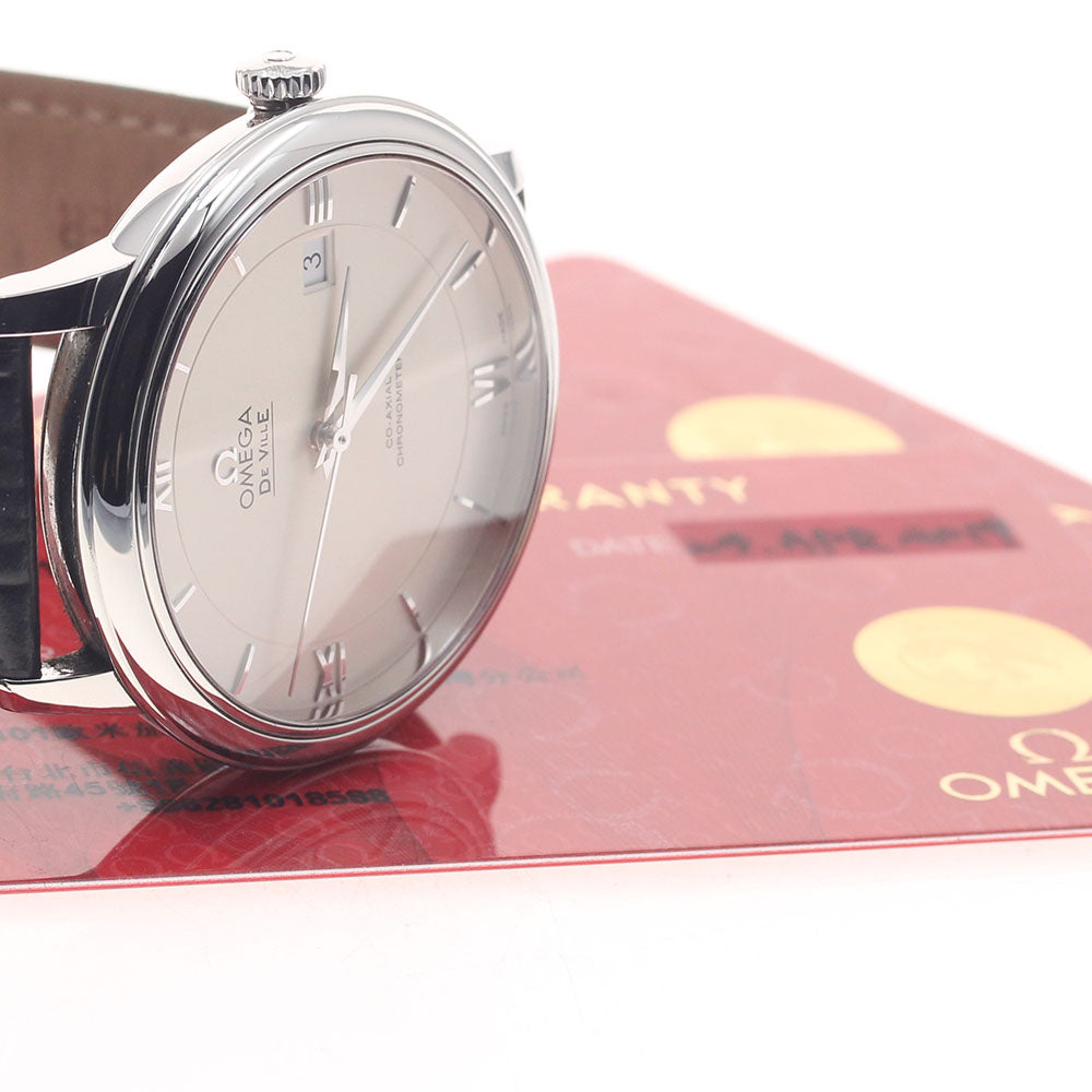OMEGA De Ville Prestige Coaxial 424.13.40.20.02.001 Date Silver Dial Automatic Men's Watch_957863