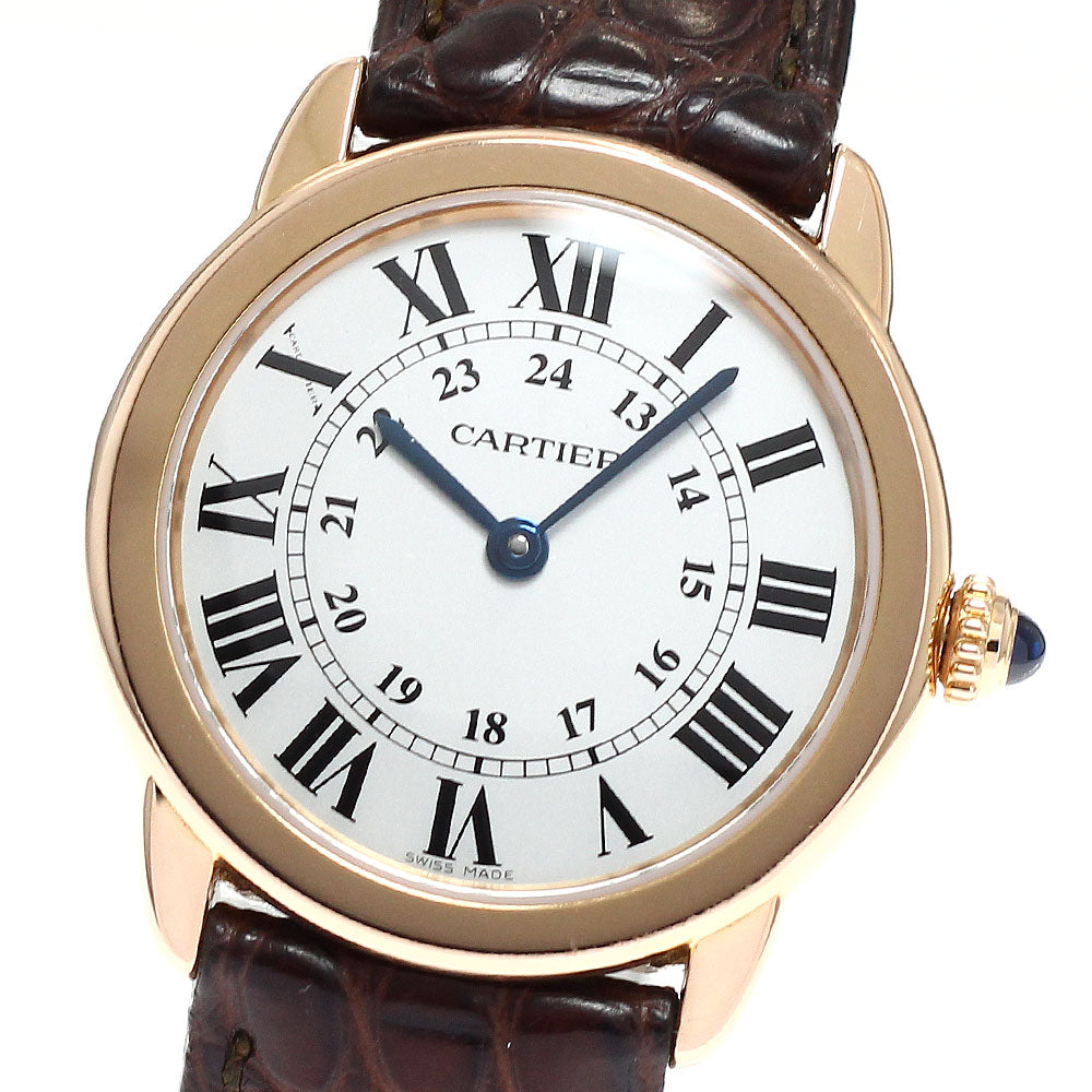 CARTIER Ronde Solo W6701007 18K Pink Gold Silver Dial Quartz Ladies Watch_957878