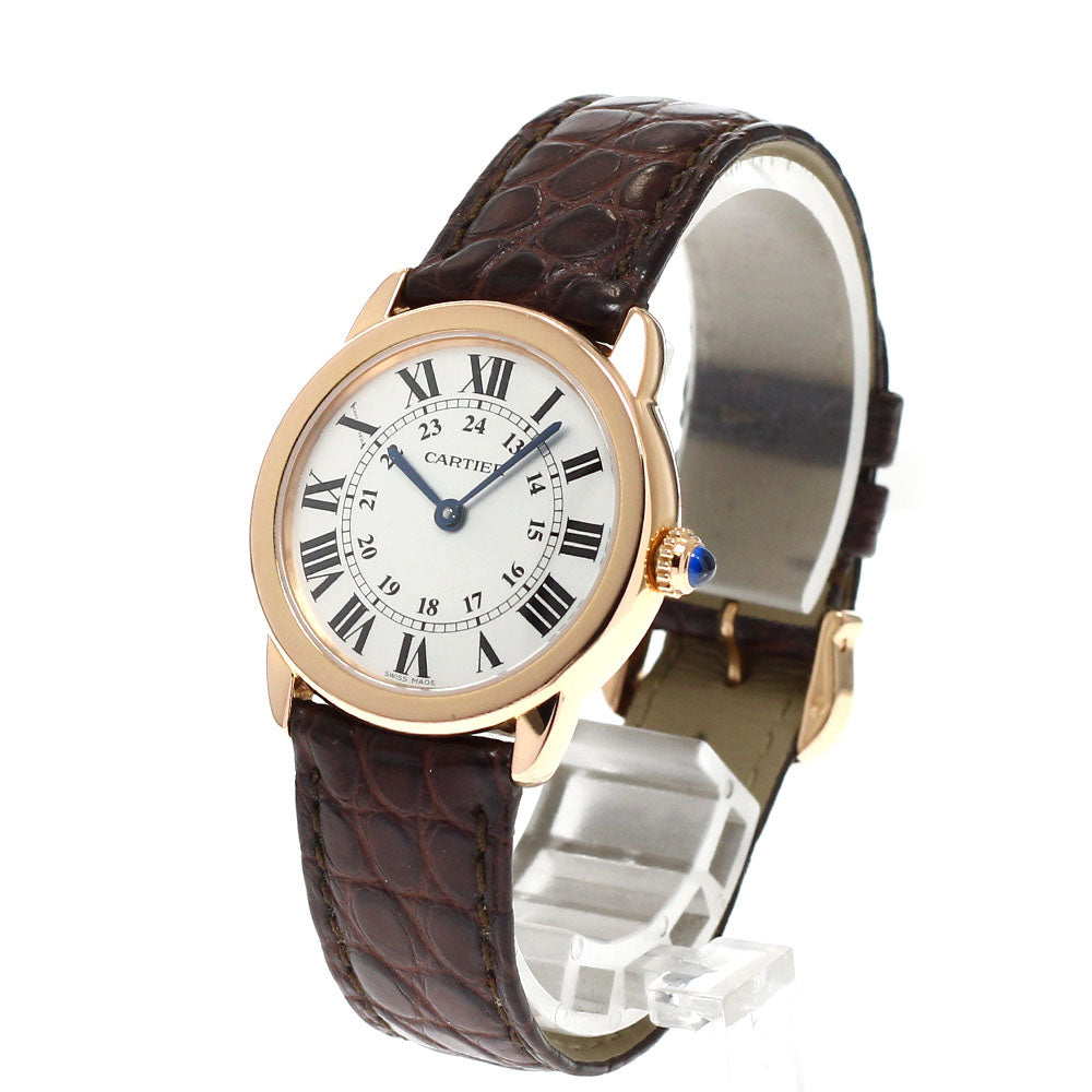 CARTIER Ronde Solo W6701007 18K Pink Gold Silver Dial Quartz Ladies Watch_957878