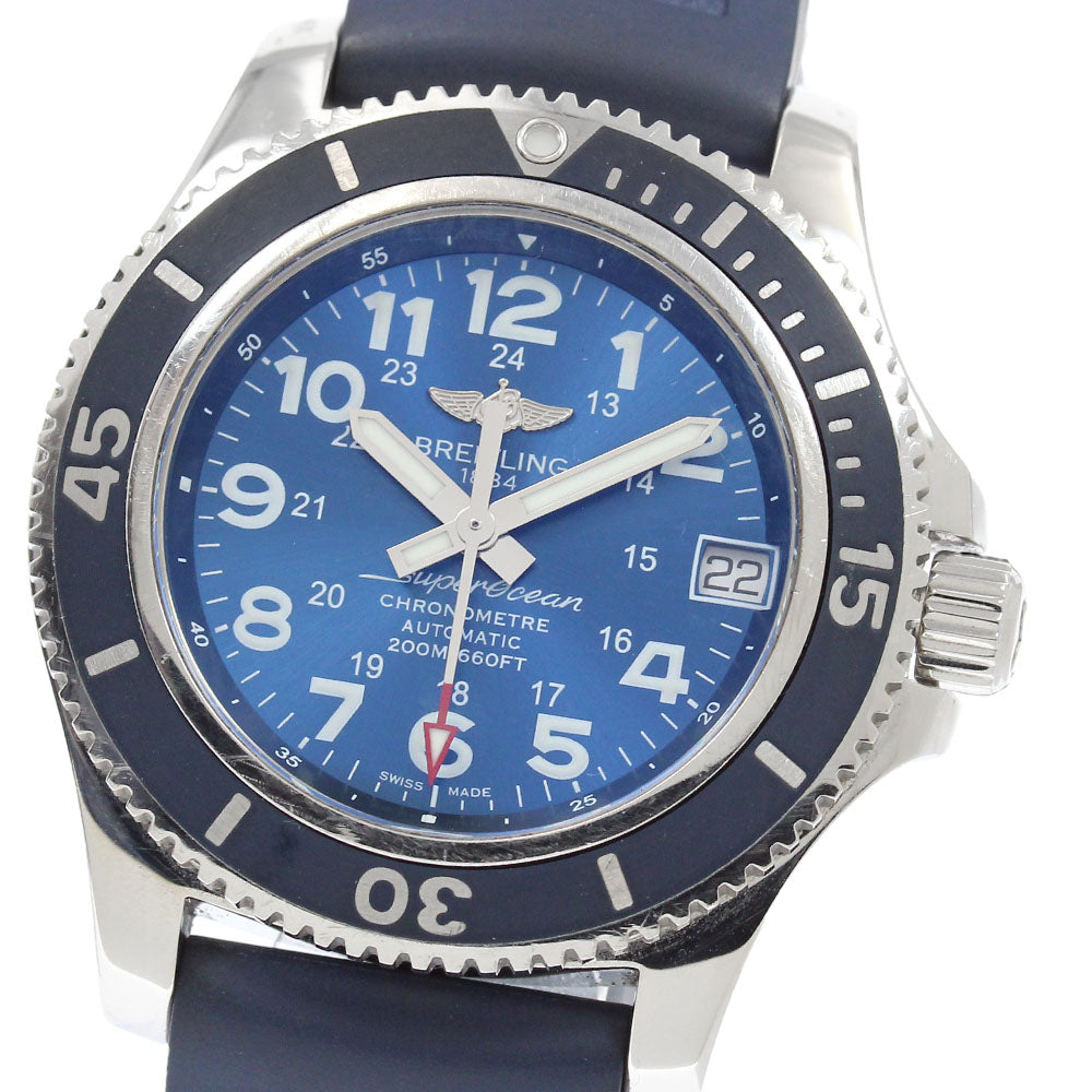 BREITLING Super Ocean A17312 Date blue Dial Automatic Ladies Watch_957910