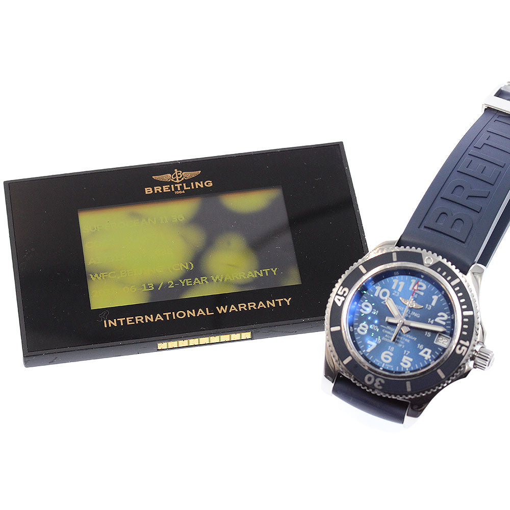 BREITLING Super Ocean A17312 Date blue Dial Automatic Ladies Watch_957910