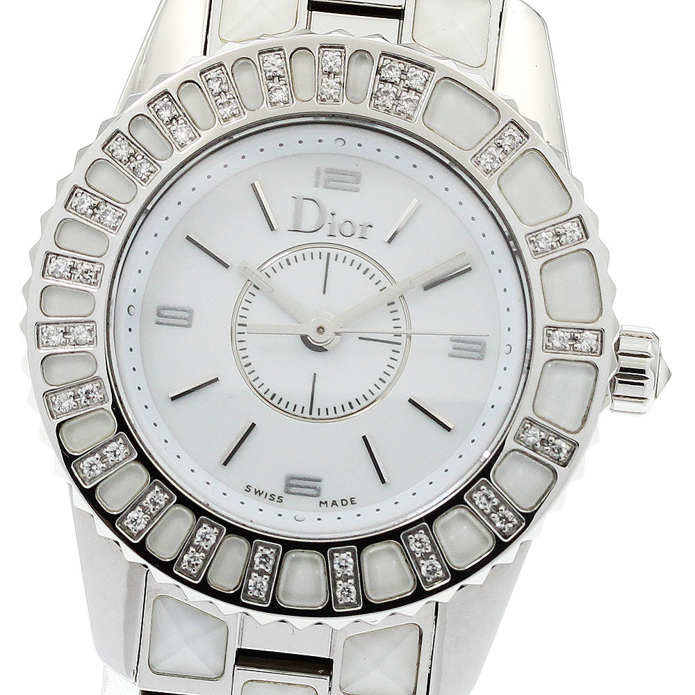 Dior crystal CD112113 Diamond Bezel white Dial Quartz Ladies Watch_958159