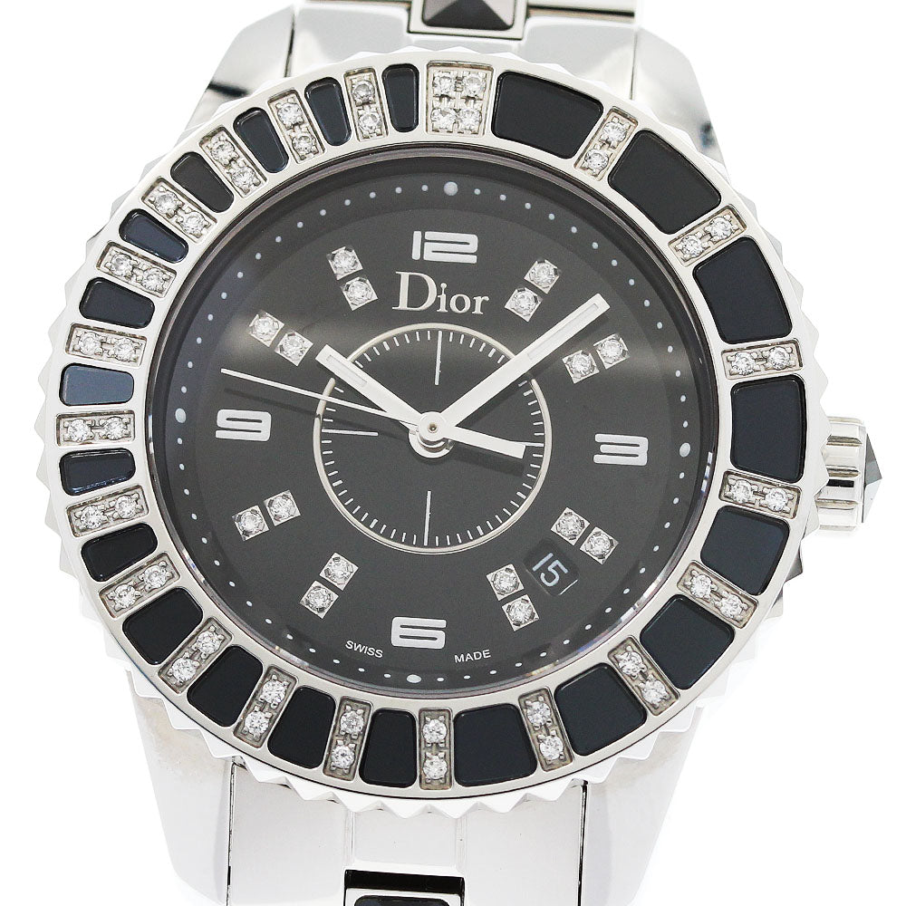 Dior crystal CD113115 Diamond bezel 16P diamond Black Dial Quartz Ladies_958320