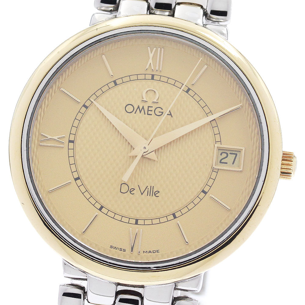 OMEGA De Ville YG2 tone date Gold Dial Quartz Men's Watch_958533
