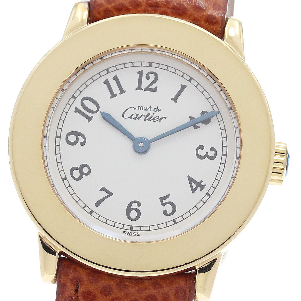 CARTIER Mastrond SM W1008843 beige Dial Quartz Ladies Watch_958591