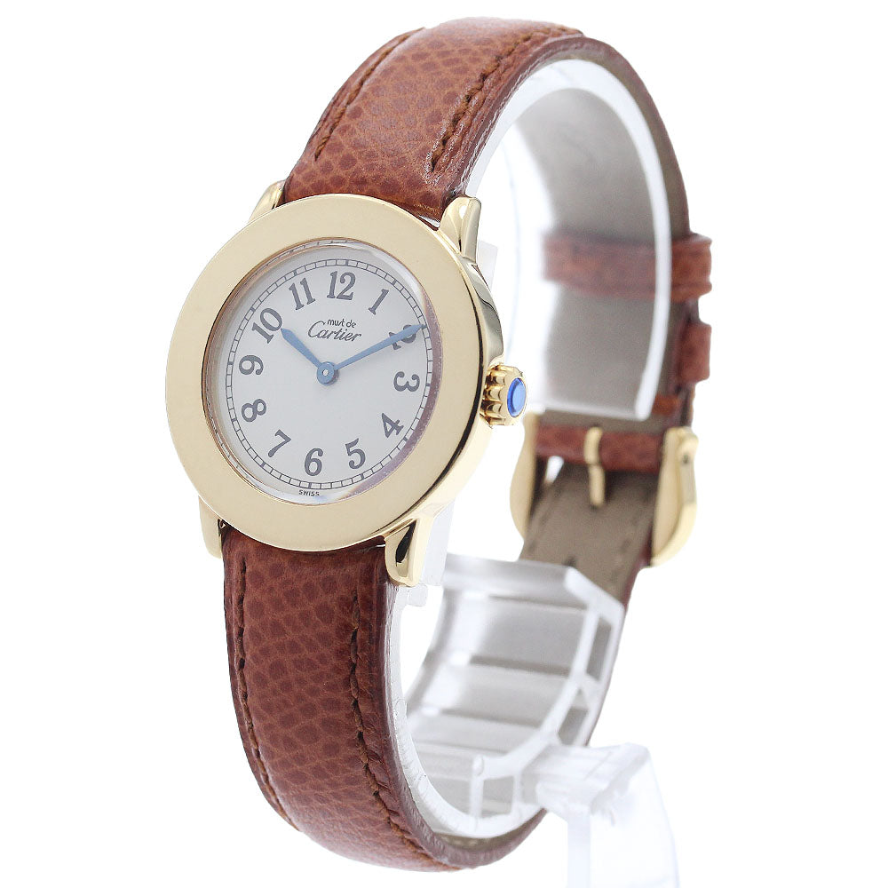 CARTIER Mastrond SM W1008843 beige Dial Quartz Ladies Watch_958591