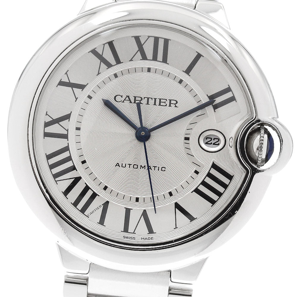 CARTIER Baron Blue LM W69012Z4 Date Silver Dial Automatic Men's Watch_958628