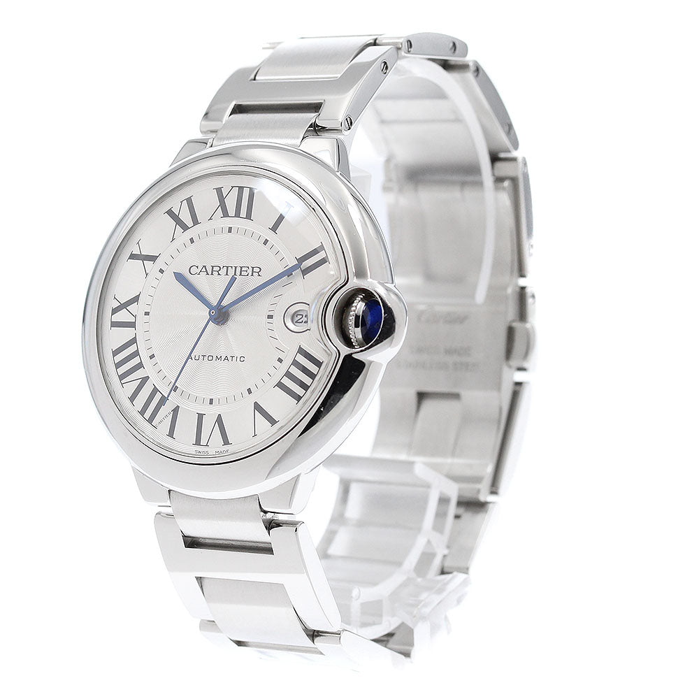 CARTIER Baron Blue LM W69012Z4 Date Silver Dial Automatic Men's Watch_958628