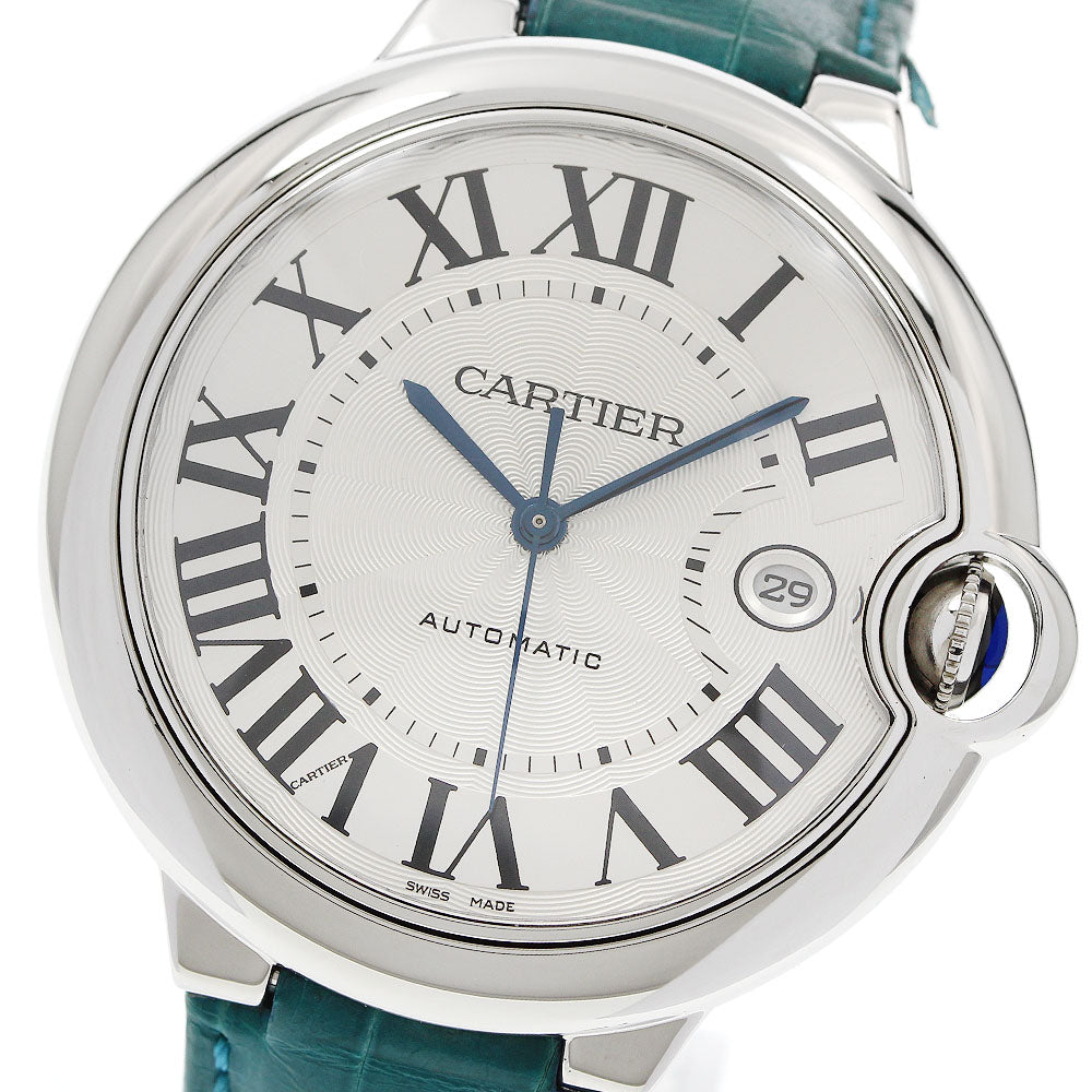 CARTIER Baron blue 42mm W69016Z4 Date Silver Dial Automatic Men's Watch_958706