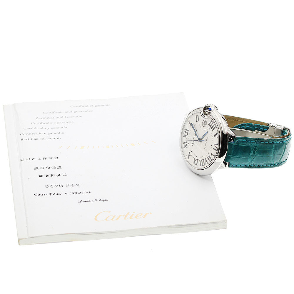 CARTIER Baron blue 42mm W69016Z4 Date Silver Dial Automatic Men's Watch_958706