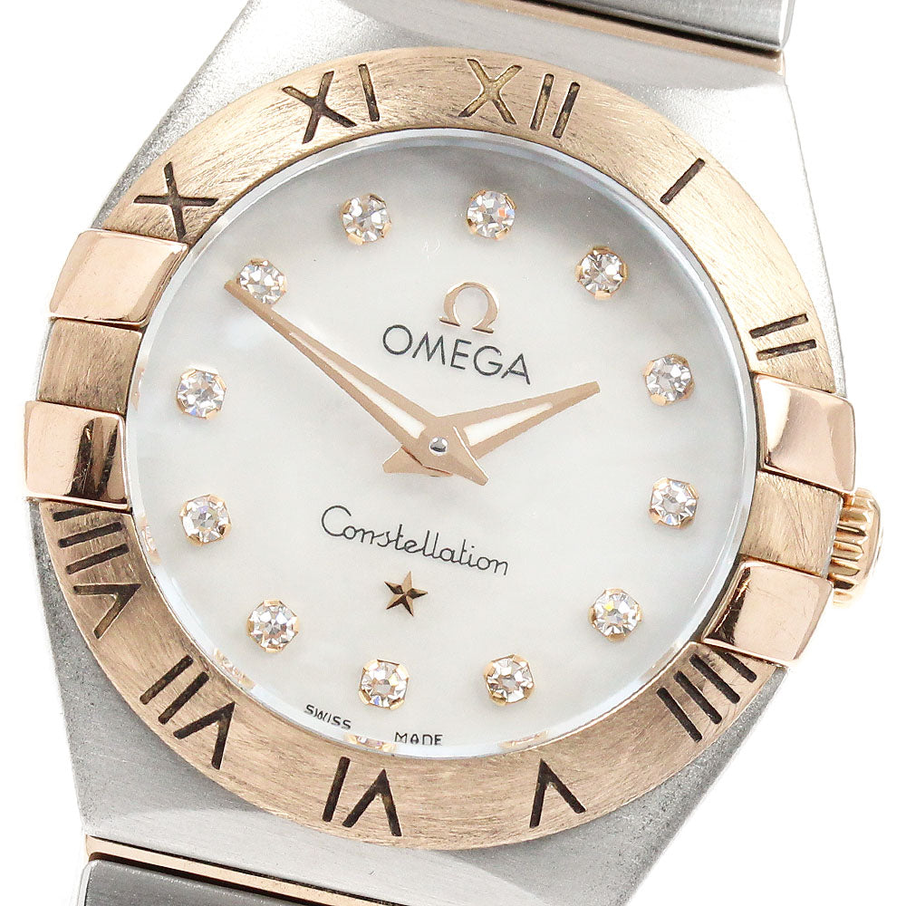 OMEGA Constellation Blush 123.20.24.60.55.001 12P diamond White shell Dial Quartz Ladies Watch_958793