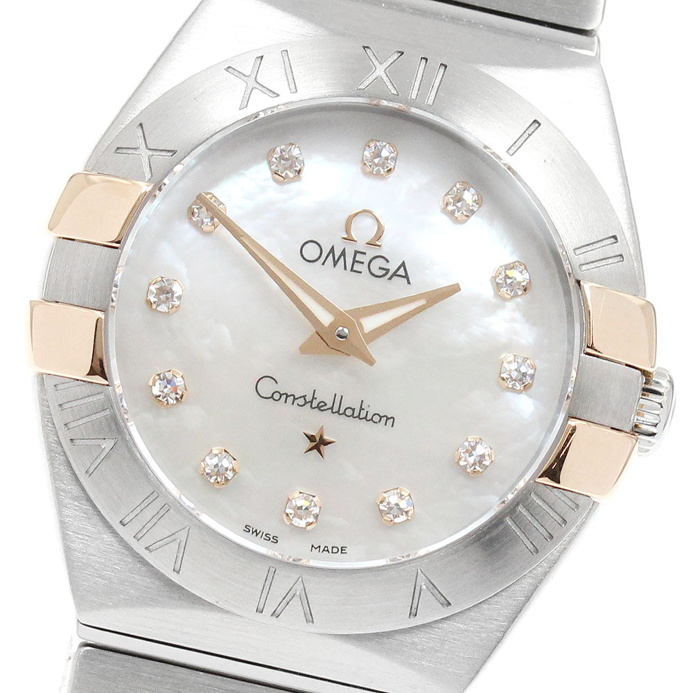 OMEGA Constellation 123.20.24.60.55.005 12P diamond White shell Dial Quartz Ladies Watch_958796